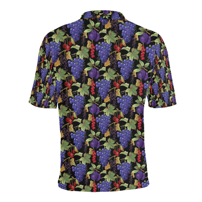 Grape Pattern Print Design GP05 Men Polo Shirt