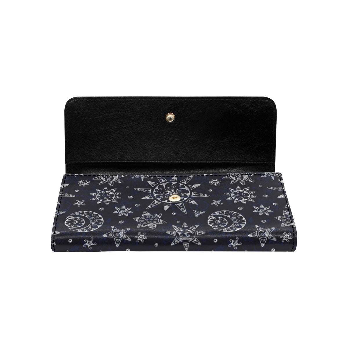 Sun Moon Pattern Women's Trifold Wallet
