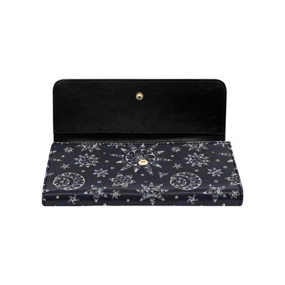 Sun Moon Pattern Women's Trifold Wallet