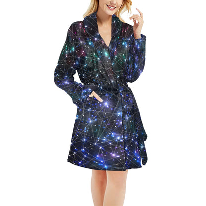 Cosmic Pattern Print Design 01 Women's Fleece Robe