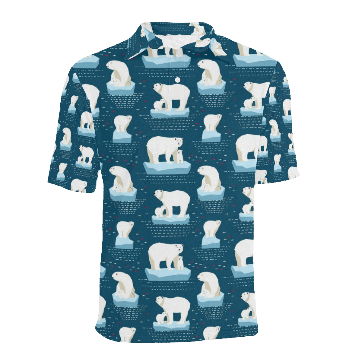 Polar Bear Pattern Print Design PB02 Men Polo Shirt
