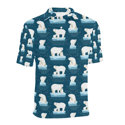 Polar Bear Pattern Print Design PB02 Men Polo Shirt