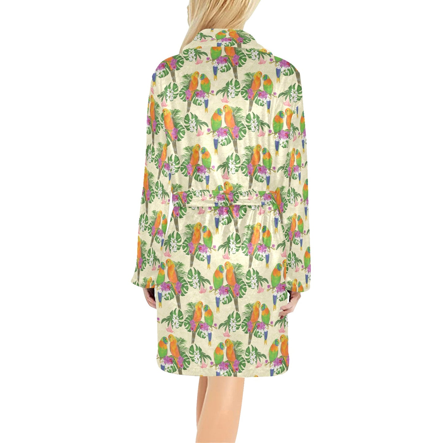 Conures Pattern Print Design 02 Women's Fleece Robe
