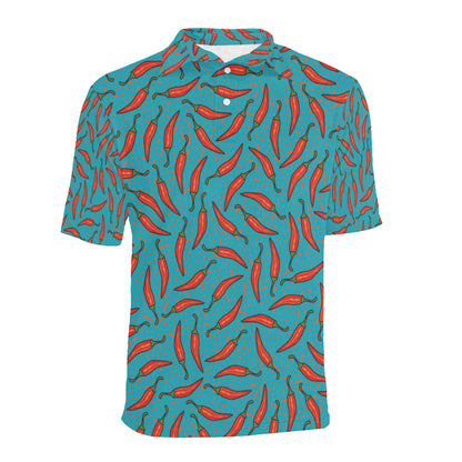Chilli Pepper Pattern Print Design 05 Men Polo Shirt