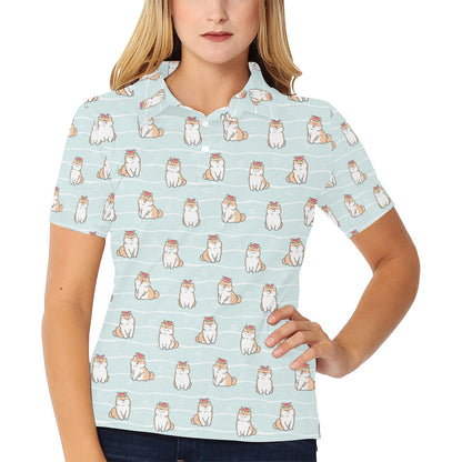 Shiba Inu Print Design LKS3011 Women's Polo Shirt