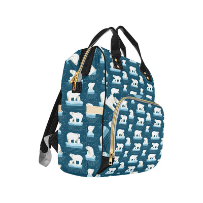 Polar Bear Pattern Print Design PB02 Diaper Bag Backpack