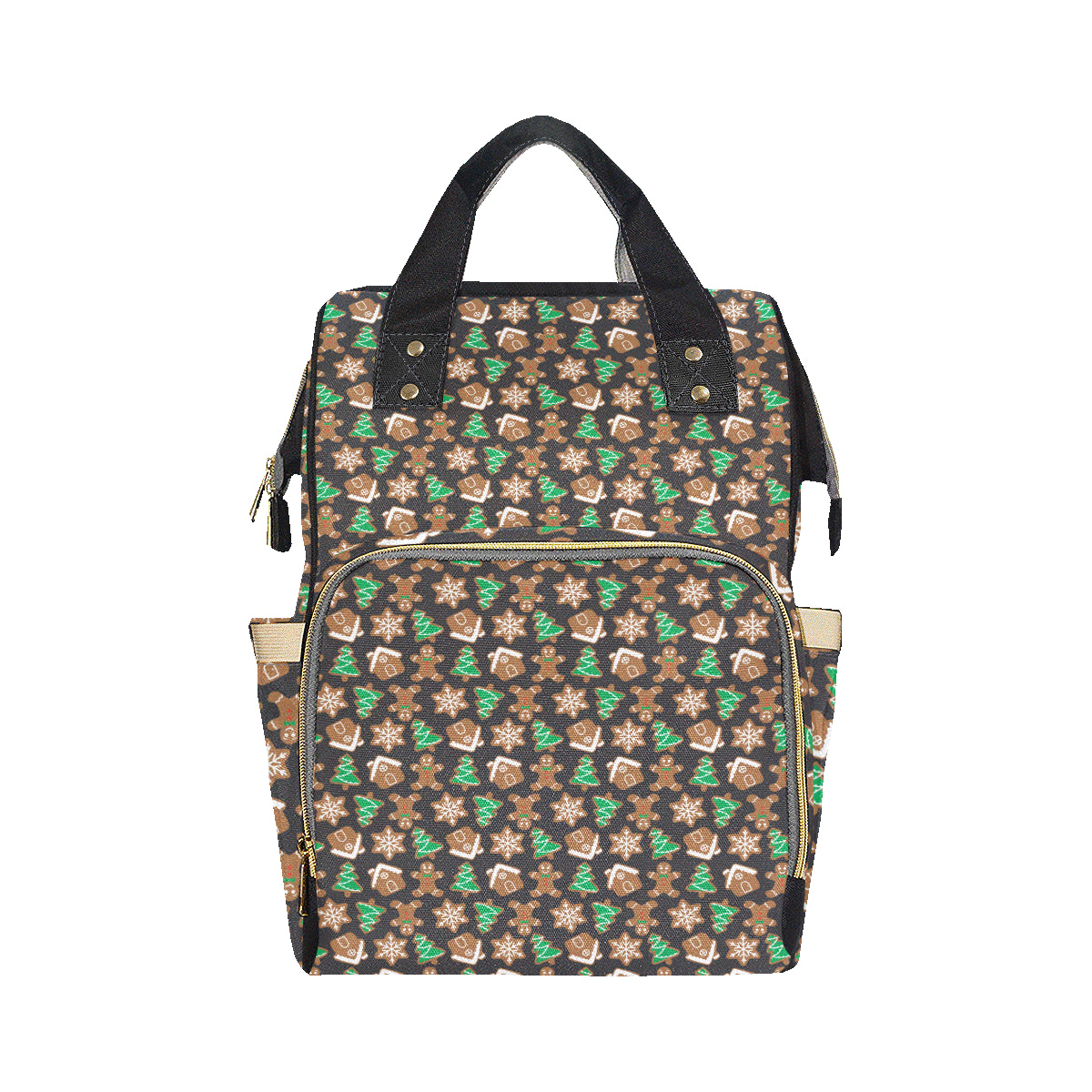 Gingerbread Pattern Print Design 02 Diaper Bag Backpack