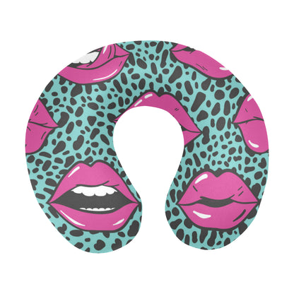 Lip Pattern Print Design 04 U-Shaped Travel Neck Pillow