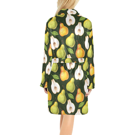 Pear Pattern Print Design PE06 Women's Fleece Robe