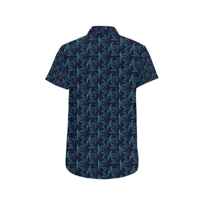 Vikings Print Design LKS302 Men Short Sleeve Button Up Shirt