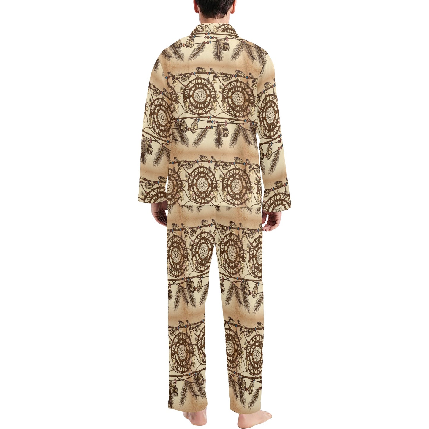 Dream catcher vintage native Men's Long Pajama Set