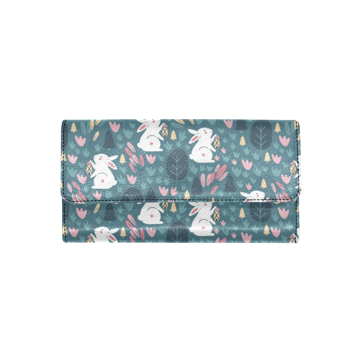 Rabbit Pattern Print Design RB013 Women's Trifold Wallet