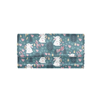 Rabbit Pattern Print Design RB013 Women's Trifold Wallet