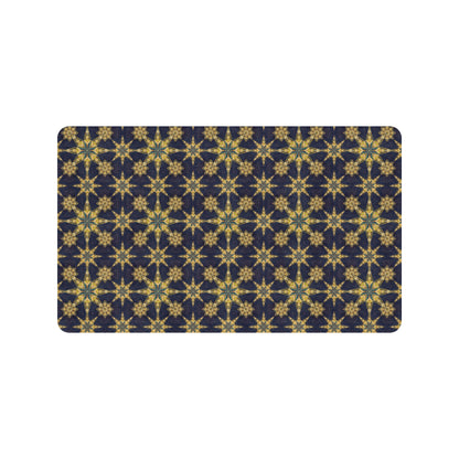 kaleidoscope Gold Print Design Rubber Doormat