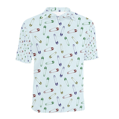 Safety Pin Print Design LKS303 Men Polo Shirt
