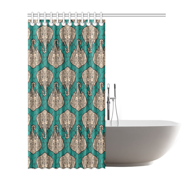 Boho Head Elephant Shower Curtain
