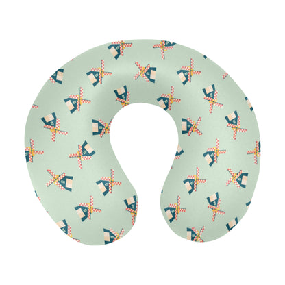 Windmill Pattern Print Design 02 U-Shaped Travel Neck Pillow