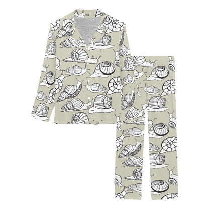 Snail Pattern Print Design 03 Women's Long Pajama Set