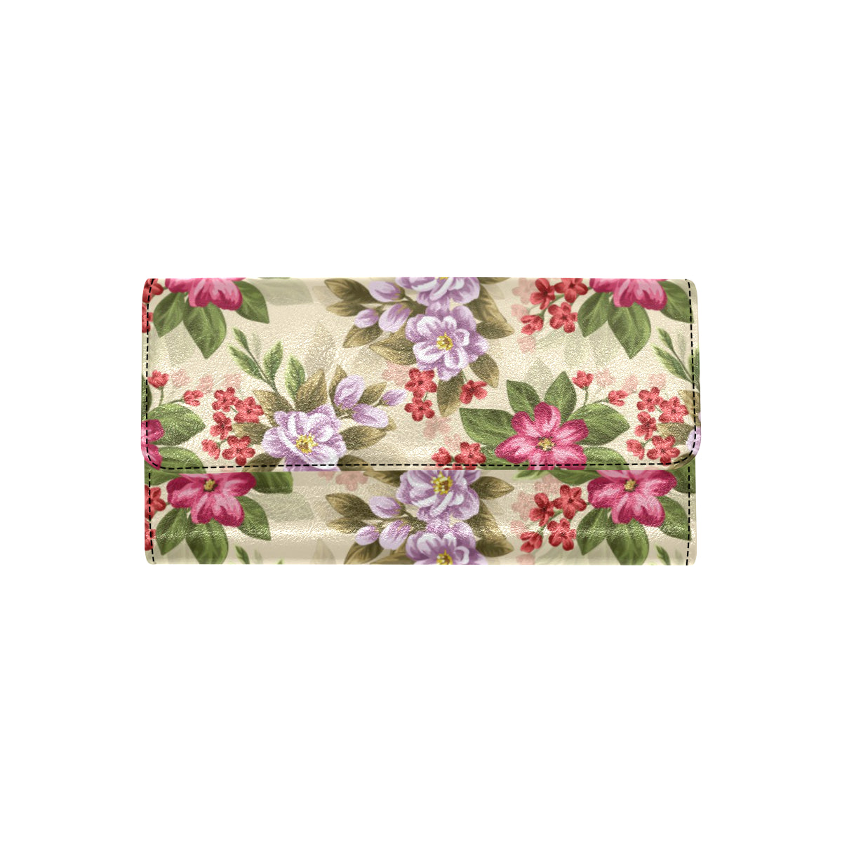 Summer Floral Pattern Print Design SF08 Women's Trifold Wallet