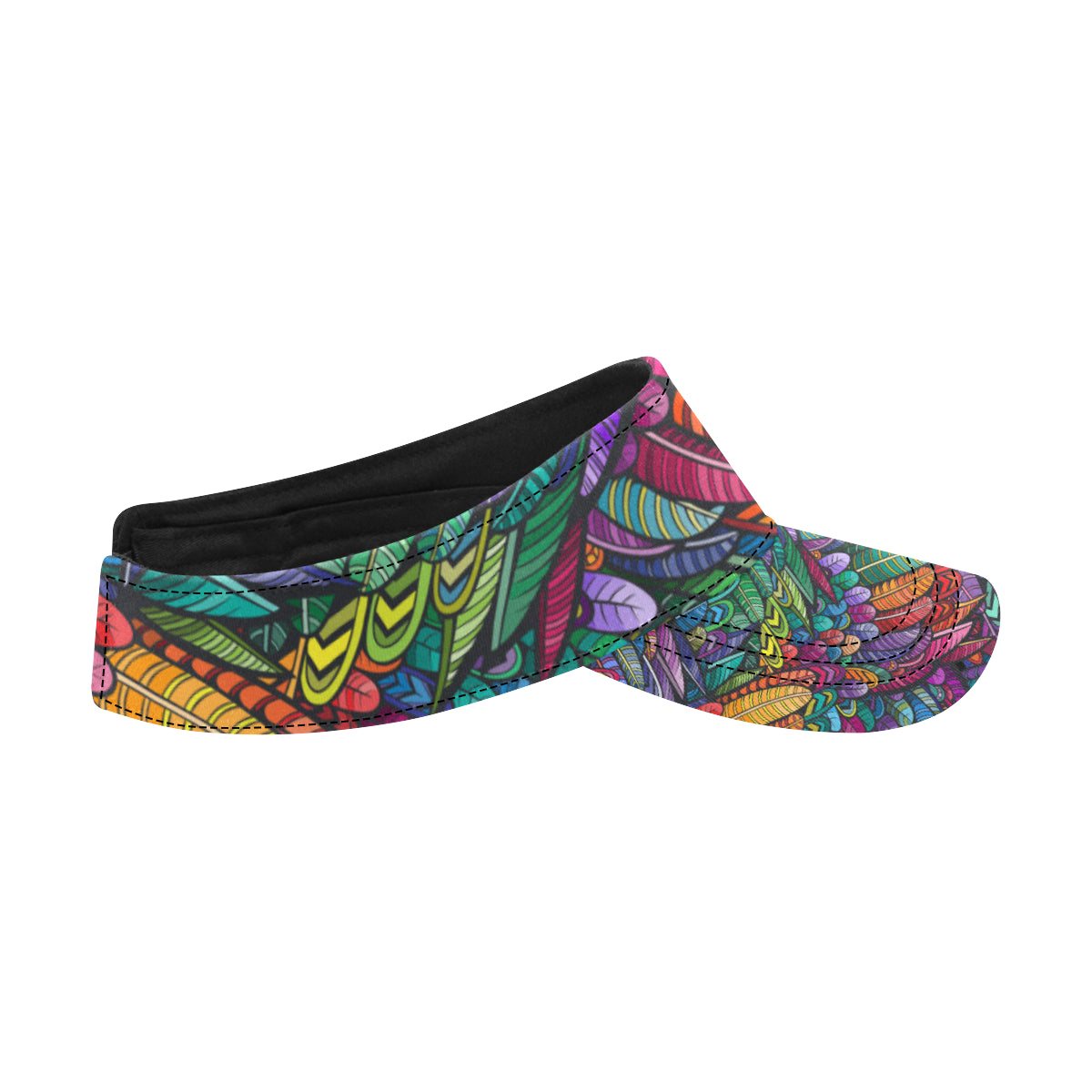 Feather Multicolor Design Print Unisex Sun Visor