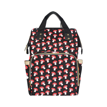 Mushroom Pattern Print Design A02 Diaper Bag Backpack