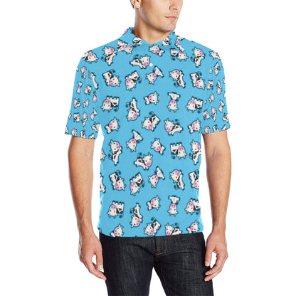 Cow Pattern Print Design 01 Men Polo Shirt