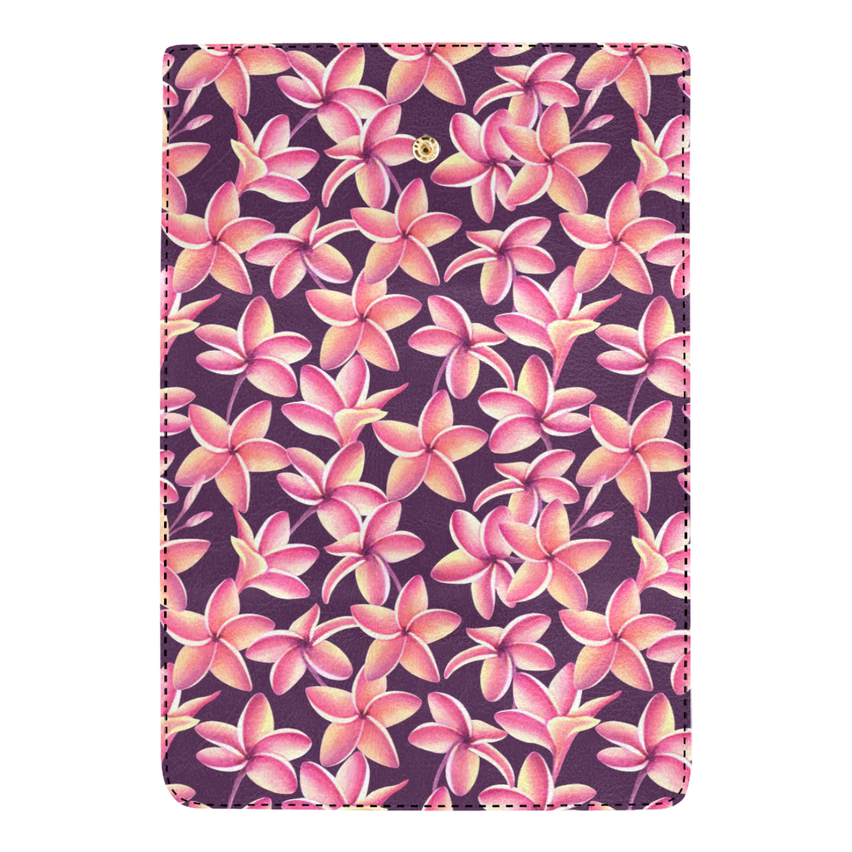Purple Plumeria Pattern Print Design PM010 Women's Trifold Wallet