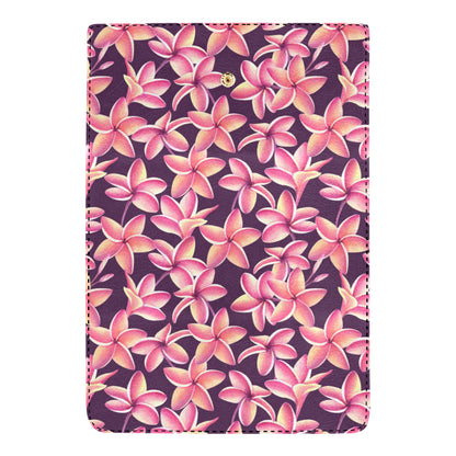 Purple Plumeria Pattern Print Design PM010 Women's Trifold Wallet
