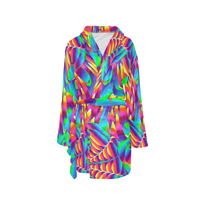 Psychedelic Trippy Pattern Women's Fleece Robe
