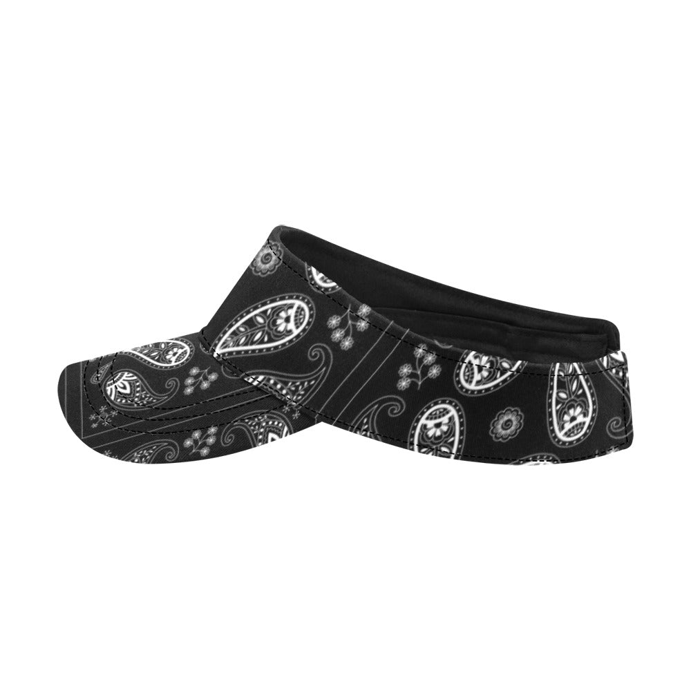 Bandana Paisley Black Print Design LKS308 Unisex Sun Visor