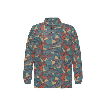 Pisces Pattern Print Design A01 Long Sleeve Polo Shirt For Men's