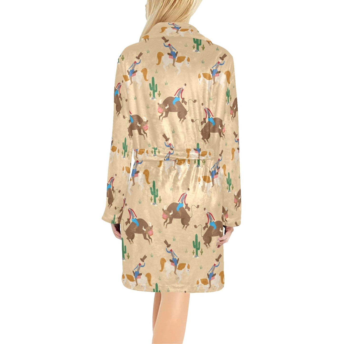 Rodeo Pattern Print Design A02 Women's Fleece Robe