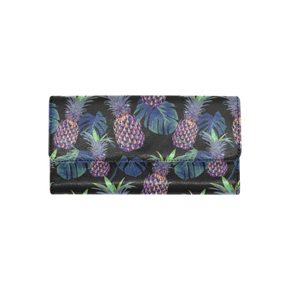 Pineapple Pattern Print Design PP04 Women's Trifold Wallet