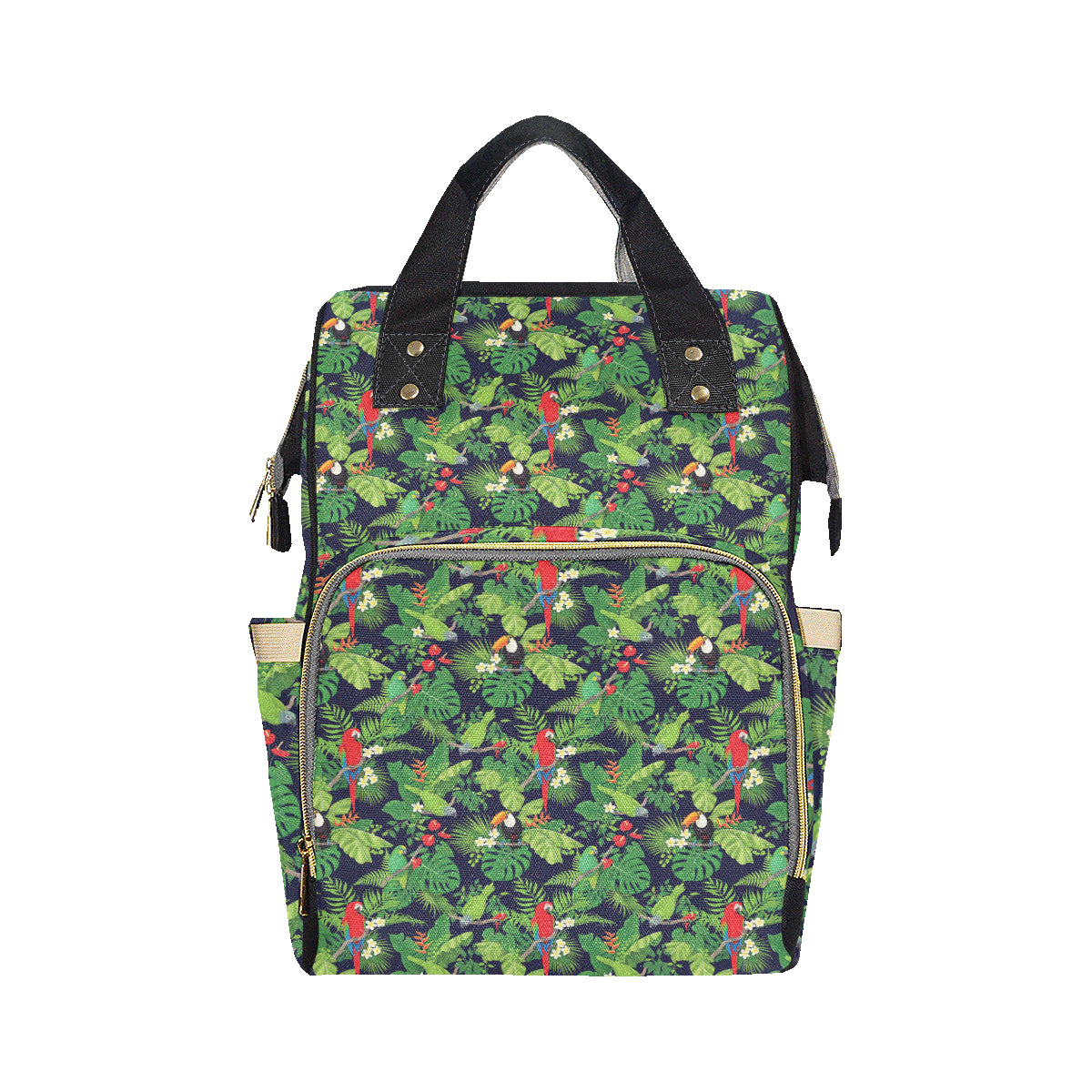 Rainforest Parrot Pattern Print Design A03 Diaper Bag Backpack
