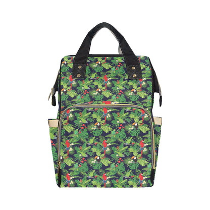 Rainforest Parrot Pattern Print Design A03 Diaper Bag Backpack