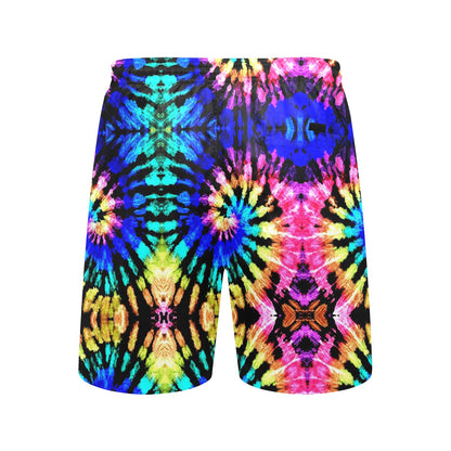 Tie Dye Rainbow Design Print Men's Swim Trunks Beach Shorts