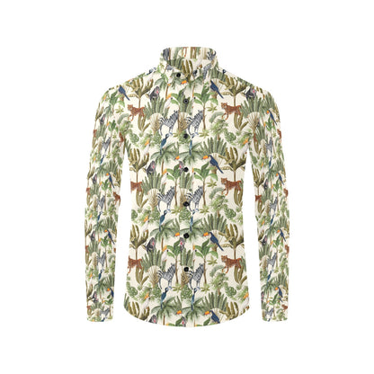 Safari Animal Print Design LKS304 Men's Long Sleeve Dress Shirt