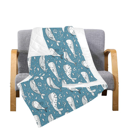 Humpback Whale Pattern Print Design 03 Premium Quilt