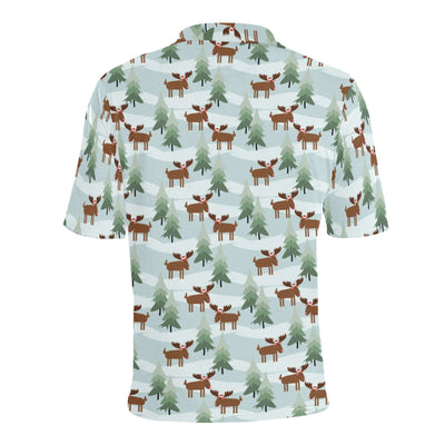 Moose Print Design LKS402 Men Polo Shirt