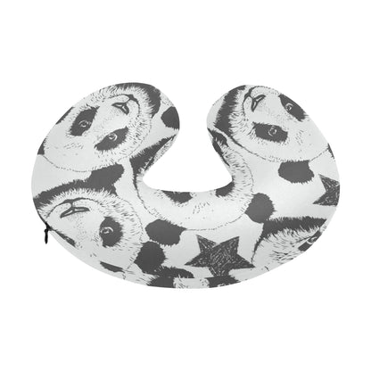 Panda Pattern Print Design A02 U-Shaped Travel Neck Pillow