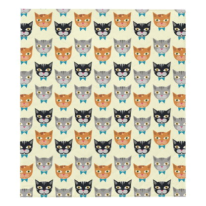 Cat Pattern Print Design 05 Premium Quilt