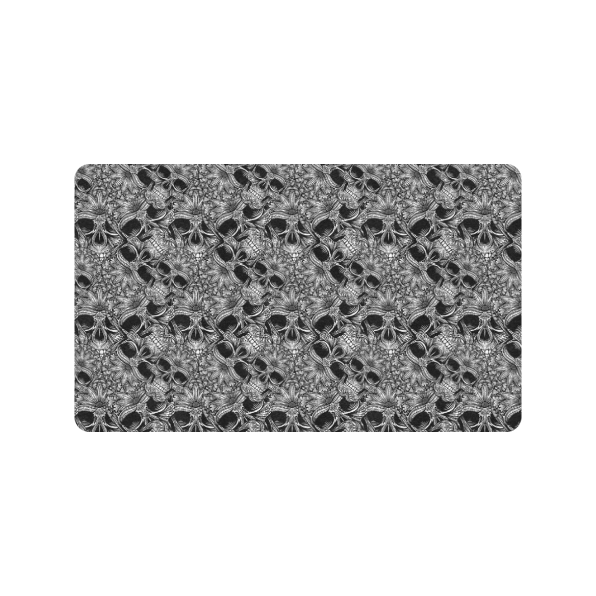 Skull Tattoo Design Print Rubber Doormat