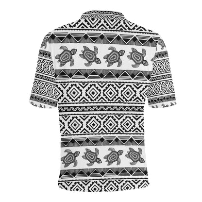 Sea Turtle Tribal Aztec Men Polo Shirt