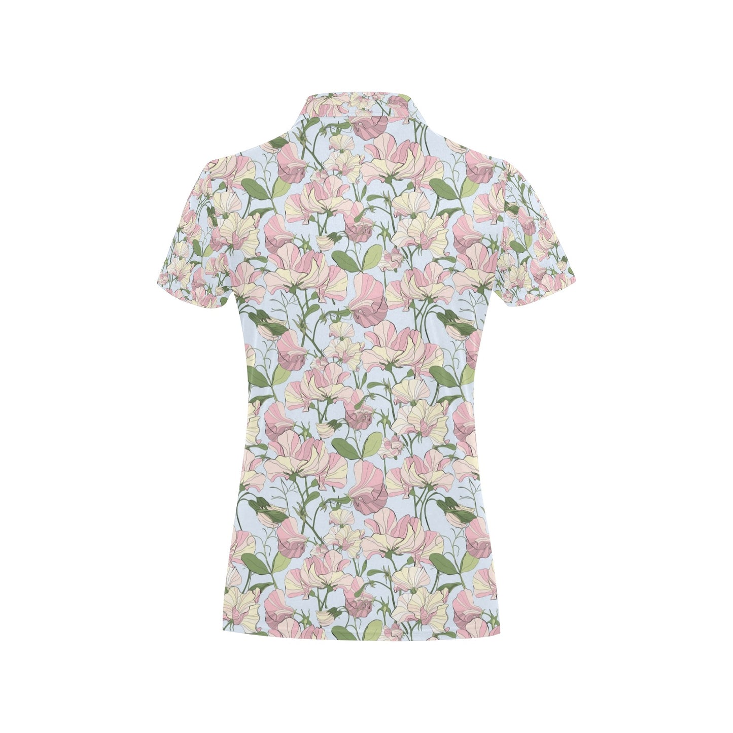 Sweet Pea Print Design LKS304 Women's Polo Shirt