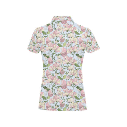 Sweet Pea Print Design LKS304 Women's Polo Shirt