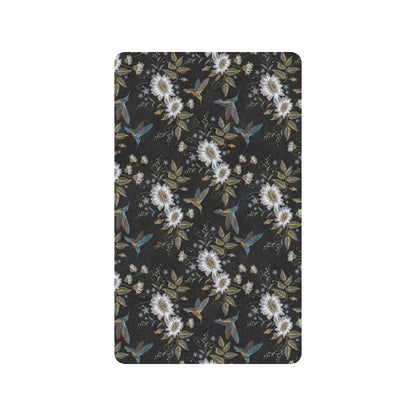 Hummingbird with Embroidery Themed Print Rubber Doormat