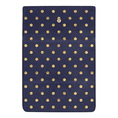 Polka Dot Gold Blue Pattern Print Design 02 Women's Trifold Wallet