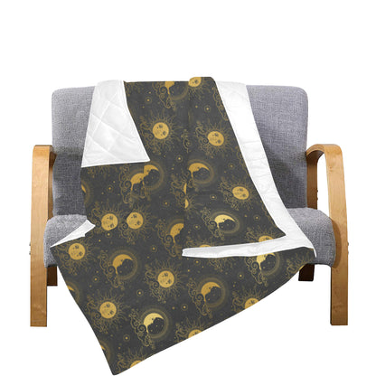 Celestial Moon Sun Pattern Print Design 05 Premium Quilt