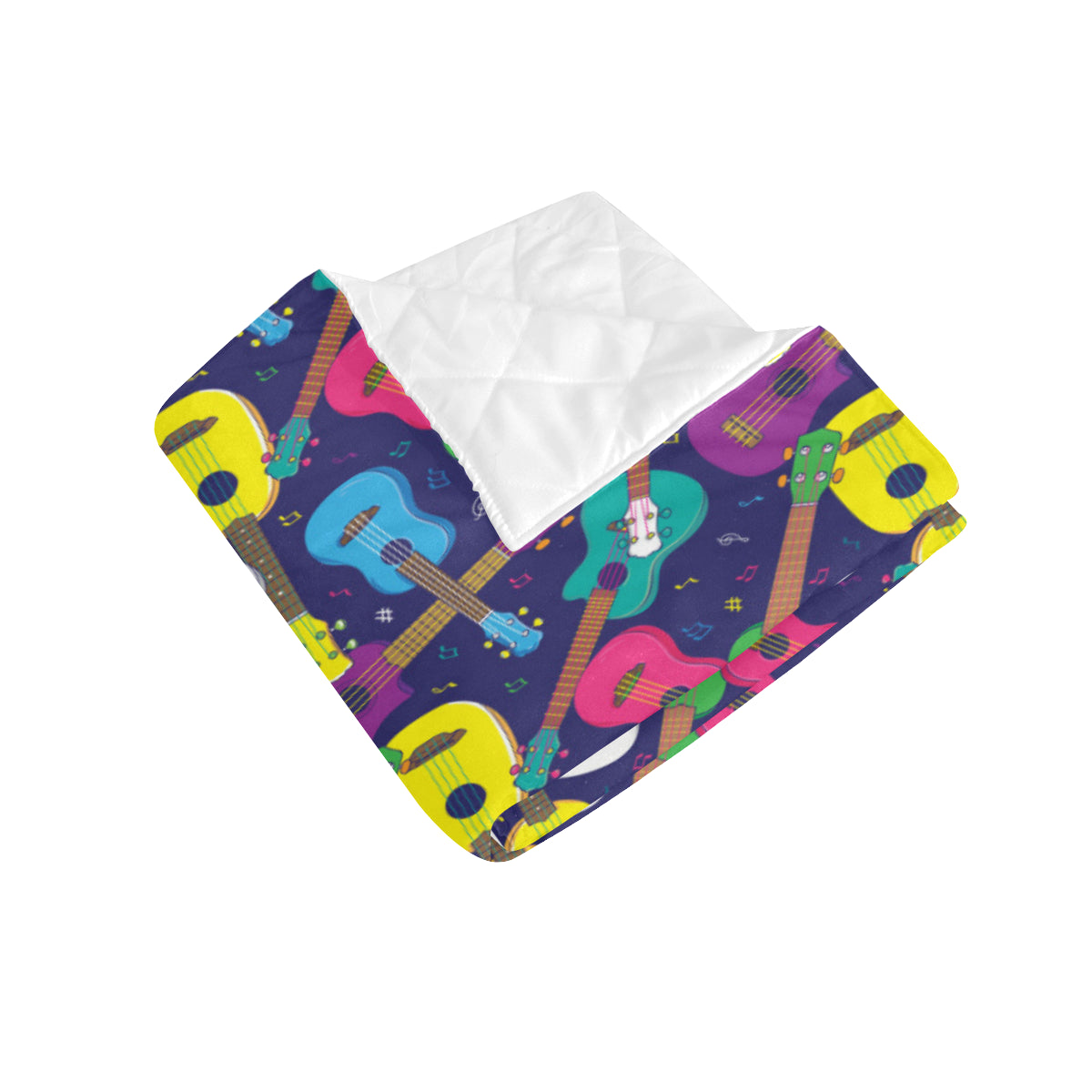 Ukulele Pattern Print Design 02 Premium Quilt