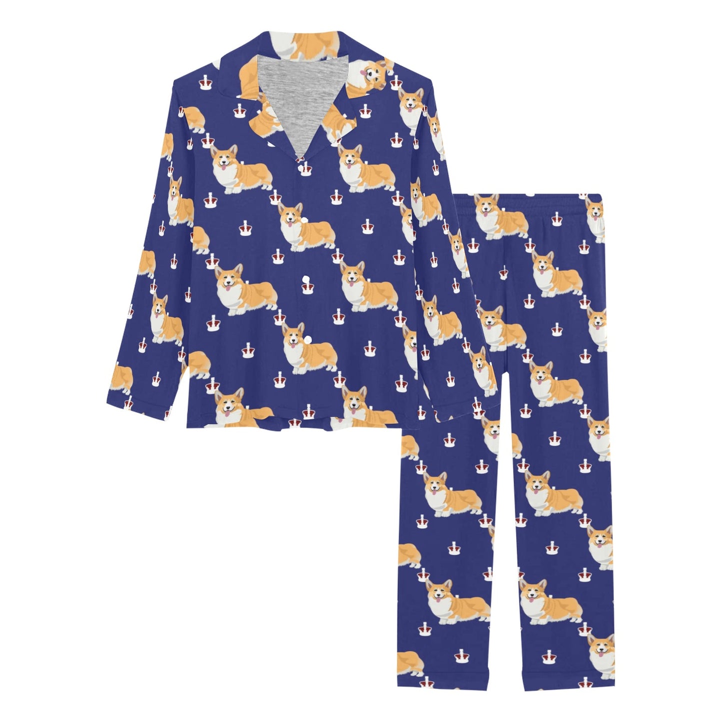 Pembroke Welsh Corgis Pattern Print Design A07 Women's Long Pajama Set